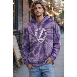 Grateful Dead Purple Tie Dye Thick Steal Your Face Logo in Size XL